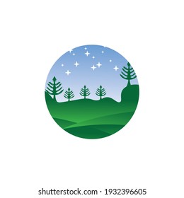 ilustración de tipo vectorial de paisaje circular