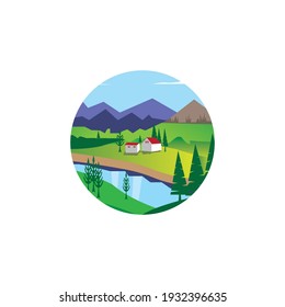 Kreislandschaftsplantation, Vektorgrafik