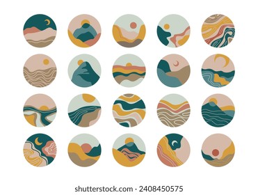 Circle Landscape View Element Set