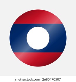 Circle Laos national flag highlight icon, sticker