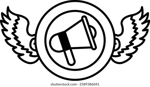 A circle with a large microphone in the center