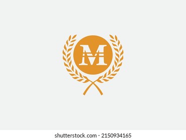 Diseño vectorial de cordón y laurel con letras y alfabetos