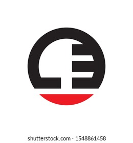 Circle with LE letter logo design vector
