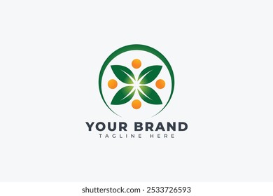 circle leaf butterfly. ecology nature element vector icon template.