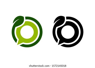 circle with leaf concept for icon or logo design ready to use