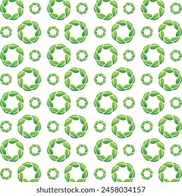 Circle leaf crafty trendy multicolor repeating pattern vector illustration background design