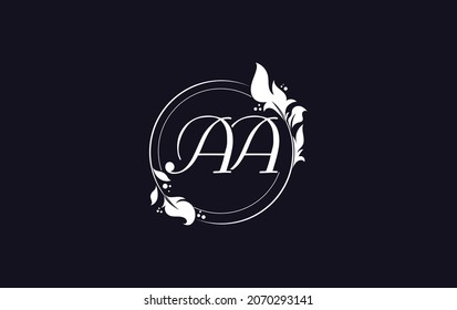 Circle-Blatt und Kreativkunst, Symbol, Logo-Design mit doppelten AA-Buchstaben