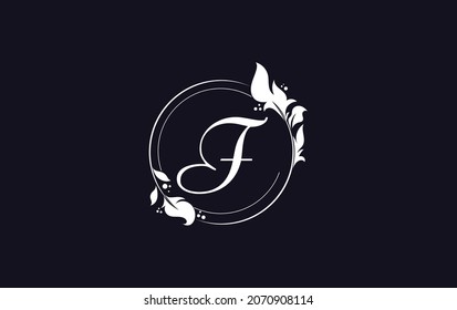 Circle leaf and creative art, symbol, logo design with F letters for professional brand and business