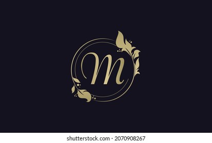 Circle leaf and creative art, symbol, logo design with M letters for professional brand and business