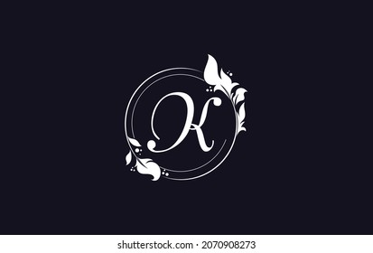 Circle leaf and creative art, symbol, logo design with K letters for professional brand and business