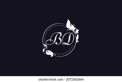 Circle leaf and creative art, symbol, logo design with BD letters for professional brand and business