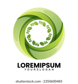 diseño de logotipo colorido de iconos de círculo y hoja 