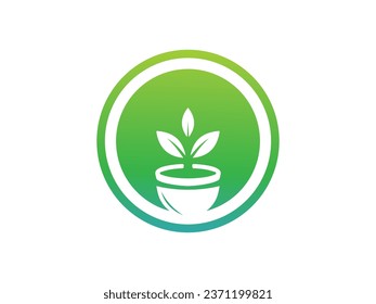 Circle and leaf icon colorful logo design. simple leaf logo