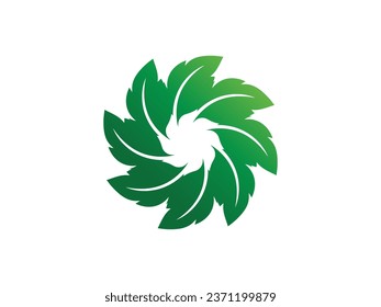 Circle and leaf icon colorful logo design. simple leaf logo