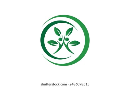 Kreis- und Blatt-Ikone buntes Logo-Design einfaches Blatt-Logo