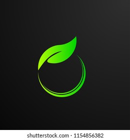 Circle leaf logo concept for beauty and nature logo company. green leaf is symbol health, spirit  environment, nature, food and agriculture. vector logo, symbol, sign, or mark design illustration