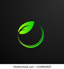 Circle leaf logo concept for beauty and nature logo company. green leaf is symbol health, spirit  environment, nature, food and agriculture. vector logo, symbol, sign, or mark design illustration
