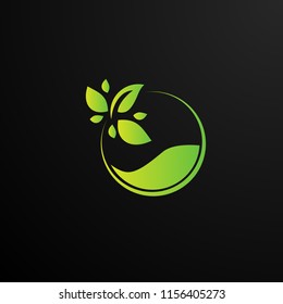 Circle leaf logo concept for beauty and nature logo company. green leaf is symbol health, spirit environment, nature, food and agriculture. vector logo, symbol, sign, or mark design illustration