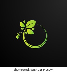 Circle leaf logo concept for beauty and nature logo company. green leaf is symbol health, spirit environment, nature, food and agriculture. vector logo, symbol, sign, or mark design illustration