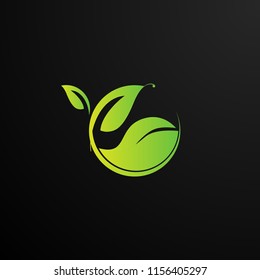 Circle leaf logo concept for beauty and nature logo company. green leaf is symbol health, spirit environment, nature, food and agriculture. vector logo, symbol, sign, or mark design illustration