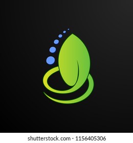 Circle leaf logo concept for beauty and nature logo company. green leaf is symbol health, spirit environment, nature, food and agriculture. vector logo, symbol, sign, or mark design illustration
