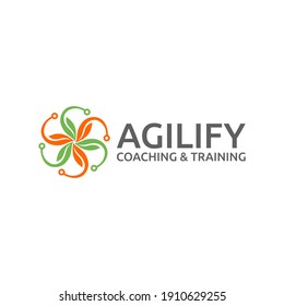 circle leaf logo design eps