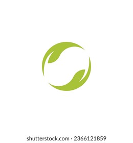 Circle Leaf Logo Design. Letter O Leaf Logo