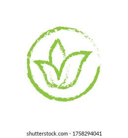 Circle with Leaf logo design vector