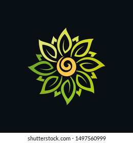 circle leaf logo green nature