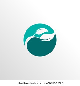 circle leaf logo icon with clean background