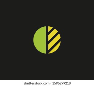 Circle leaf Logo Icon Premium Minimal emblem design template