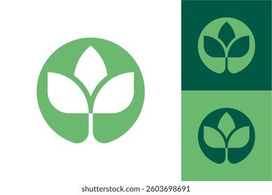 Circle Leaf Logo Nature Concept