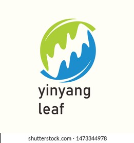 circle leaf logo template design