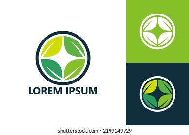 Vector de diseño de plantilla de logotipo de hoja de círculo