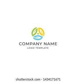 Circle Leaf Logo Template. VERY Best for Cannabis or Hemp or Agriculture Logo