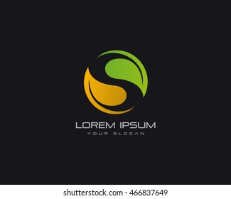 Circle Leaf Logo Vector