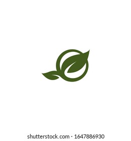 logotipo de la naturaleza de la hoja circular tentar