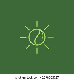 circle with leaf and shine logo design vector graphic symbol icon sign illustration creative idea