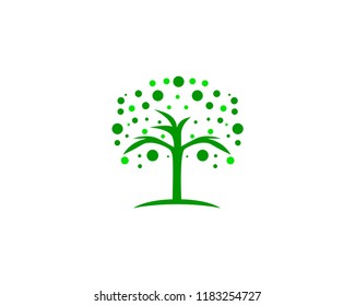 circle leaf tree vector icon logo