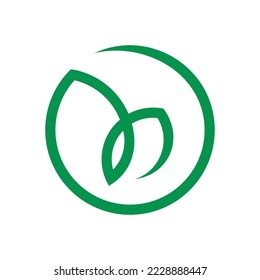 Circle Leaf Vector Logo Design Template