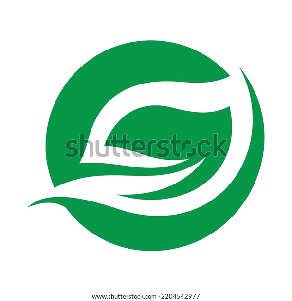 Circle Leaf Vector Logo Design Template Stock Vector (Royalty Free ...