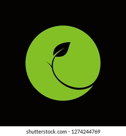 circle leafe vector logo