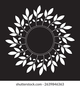 Circle with leaves, elegant simple floral and flowers mandala art, perfect mandala design art for holiday decoration, decorative design elements