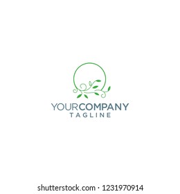 circle leaves logo vector icon