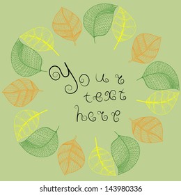 Circle with leaves and text