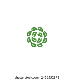 circle of leaves vector illustration