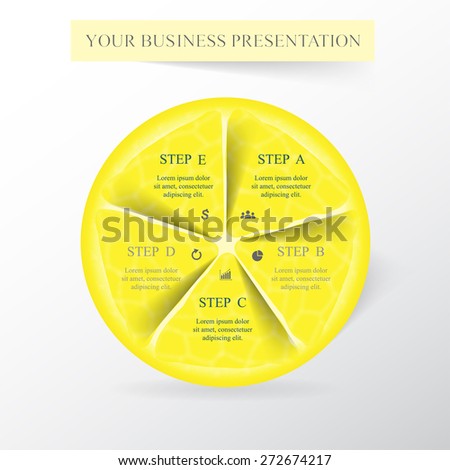 circle lemon template diagram graph presentation stock vector