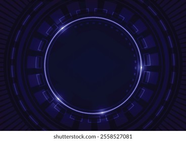 Circle len dark blue line digital graphics background vector illustration.