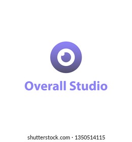 Circle lens eye logo vector isolated with purple gradient modern design style