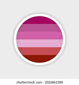 Circle lesbian flag with white background